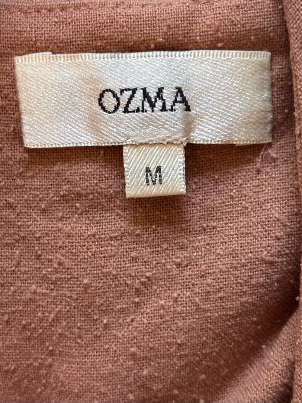 OZMA 100% Silk Sleeveless Button-Front Wide-Leg Jumpsuit in Sand Size Medium - Picture 7 of 15